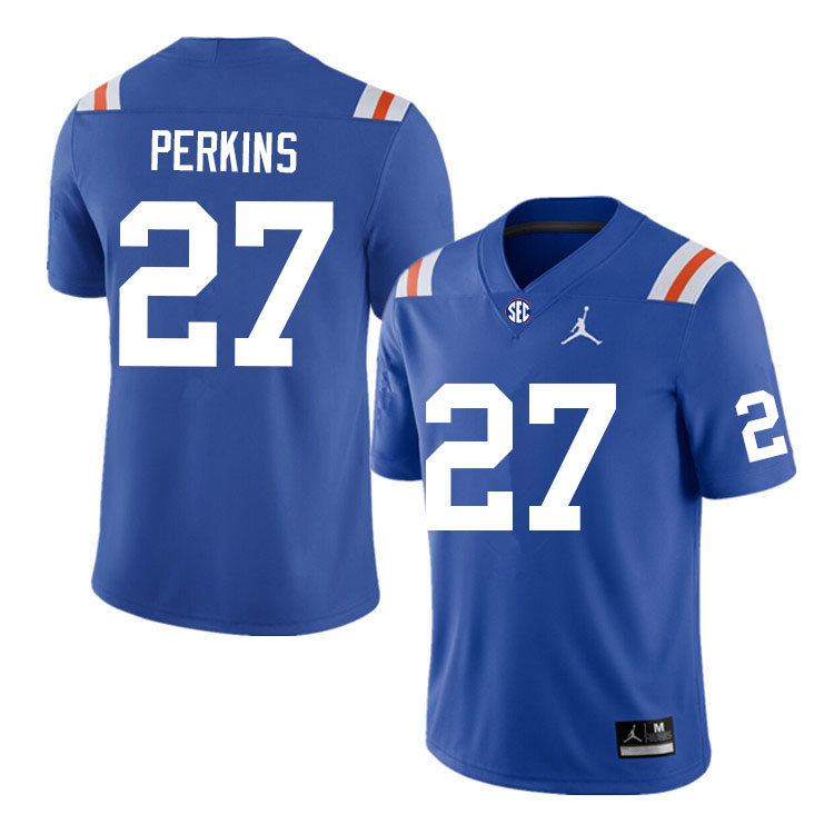 Men #27 Jadarrius Perkins Florida Gators College Football Jerseys Sale-Throwback